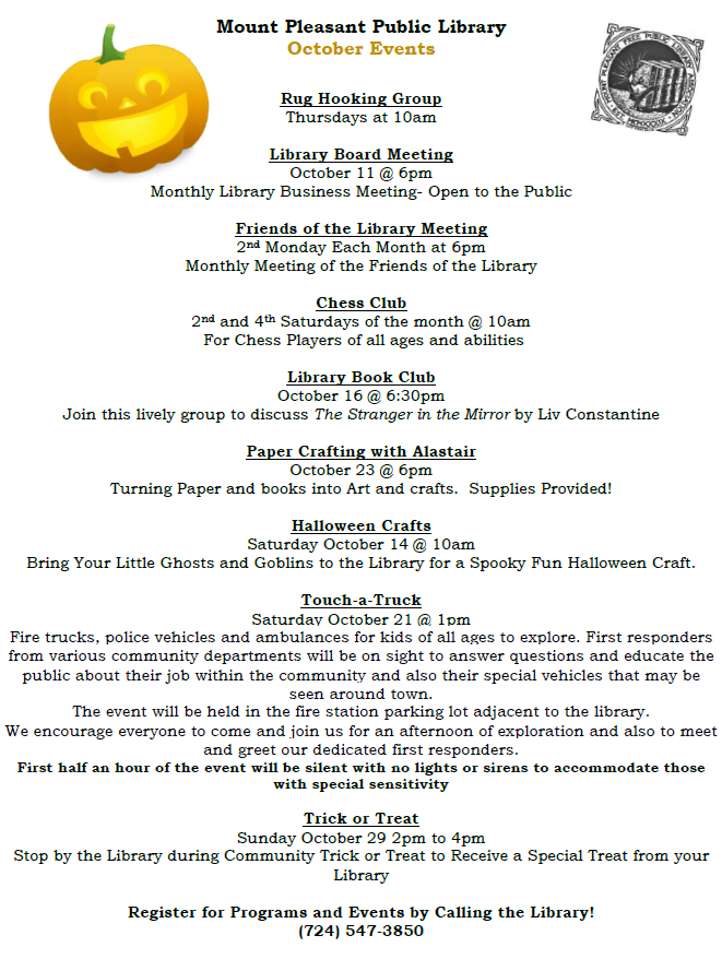 Mount Pleasant Public Library 120 S. Church St., Mount Pleasant, PA